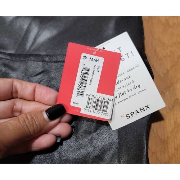 Spanx Faux Leather Leggings M - Picture 4 of 7